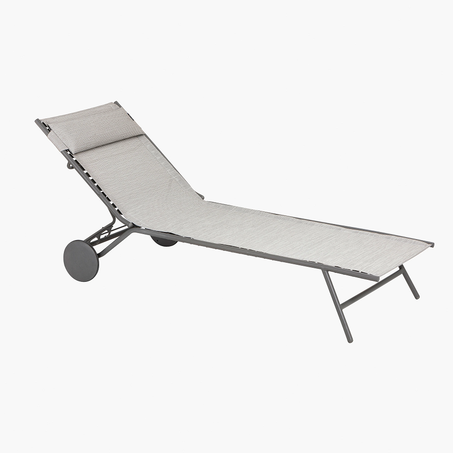 Lafuma MIAMI II RIVES Sonnenliege Batyline® Duo Titane/Galet