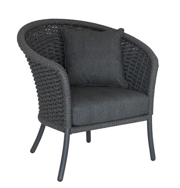 Alexander Rose CORDIAL LOUNGE SESSEL MIT ROPE IN GRAU