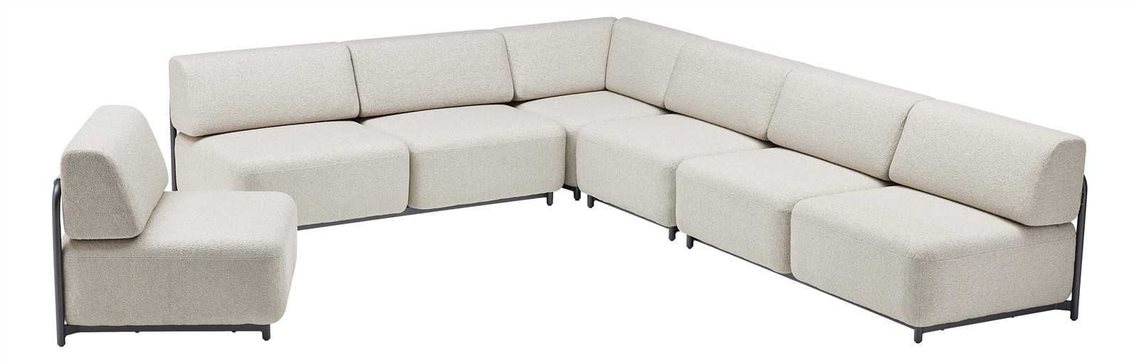 KETTLER TRIBE Lounge 2-Sitzer Aluminium/Polyester anthrazit matt/Boucle beige