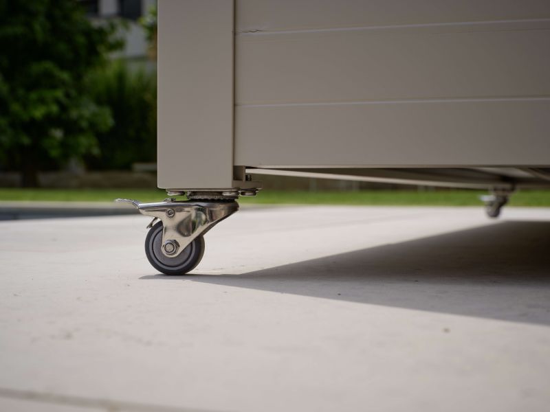 Stern Kissenbox Gilbert 176x76x91 cm Aluminium greige mit Schloß