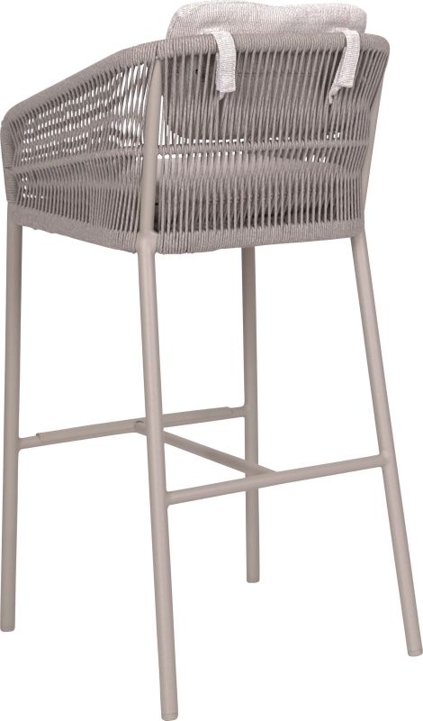 Stern Barsessel Jella Aluminium greige Kordel greige Kissenset 100% Polyacryl Vanilla