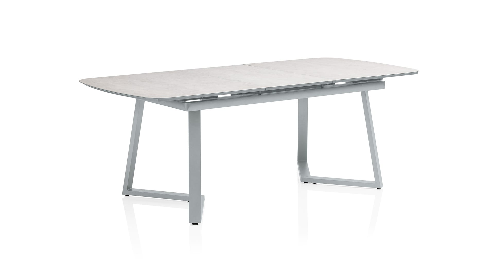 Kettler Ausziehtisch 200/260x95 cm silber/grau, Aluminium/ Keramik-Glas