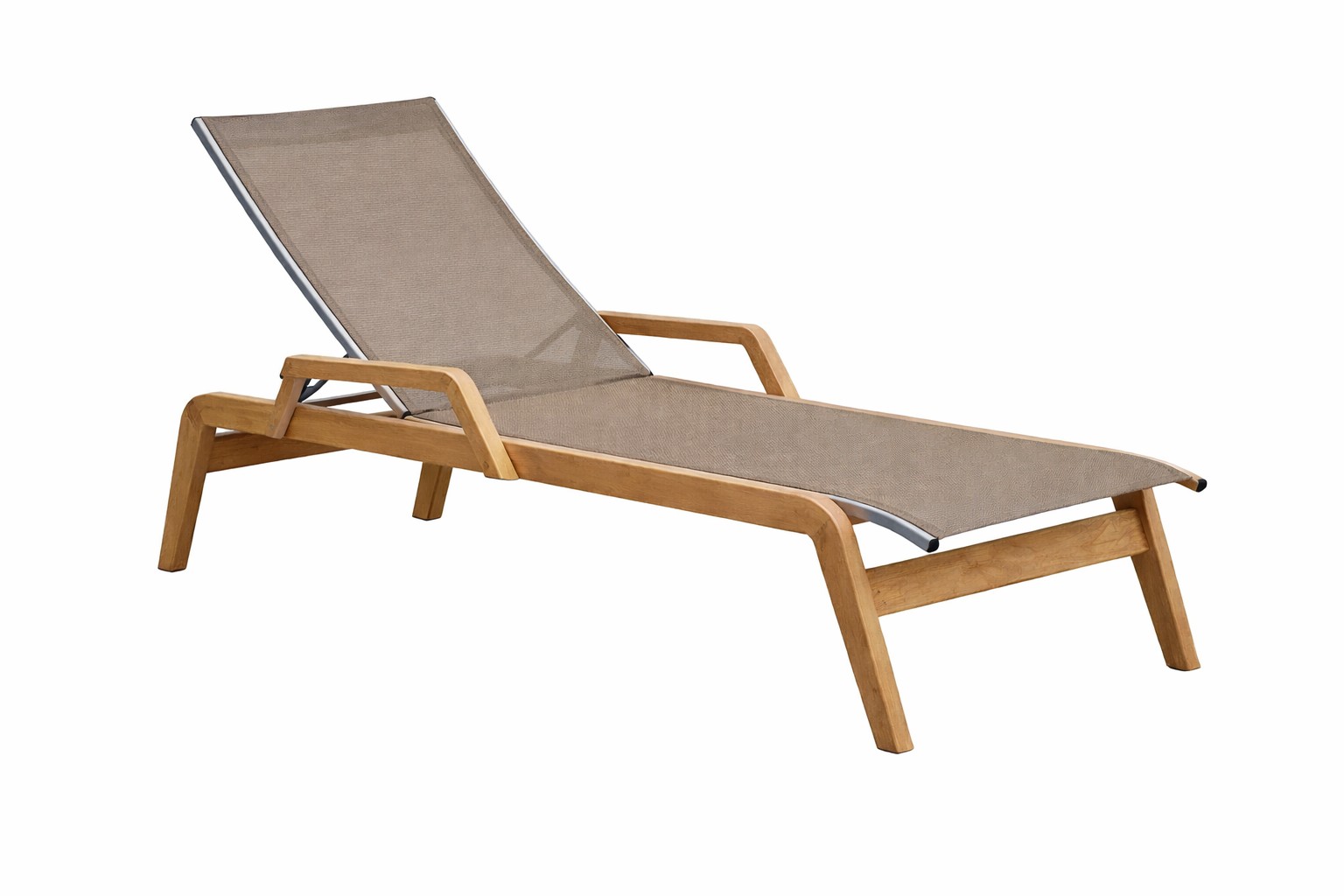 Karasek Riva Holzstapelliege grau metallic / D86 taupe