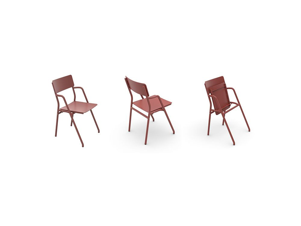 Weltevree Flip-up Stuhl Aluminium Oxide rot