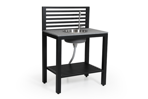 Brafab Bellac Outdoorküche schwarz Inkl. Armatur und Waschbecken