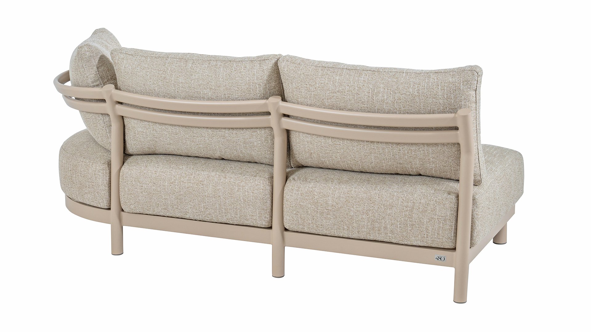 4 Seasons Outdoor Mykonos Kuschelbank, 3-Sitzer, links Latte/hellgrau