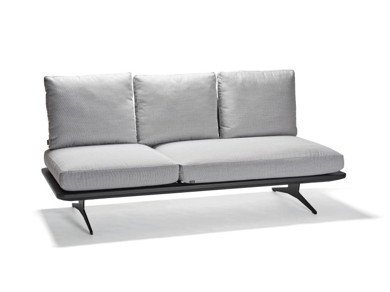 Stern Lounge/Liege Enya Aluminium anthrazit matt Rückenteile perlgrau Kissenset 100% Polyacryl perlgrau