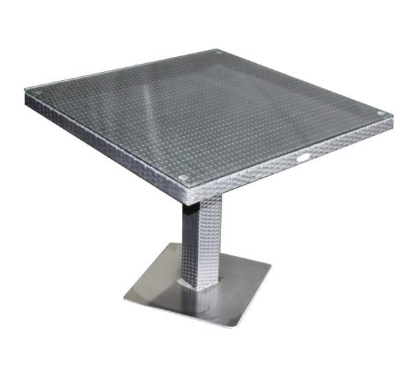 Polyrattan Tisch 90 x 90 cm schwarz von GARINO Premium