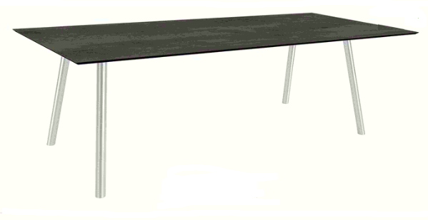 Stern Tisch 180x100 cm Rundrohr Edelstahl Tischplatte Silverstar 2.0 Dark Marble