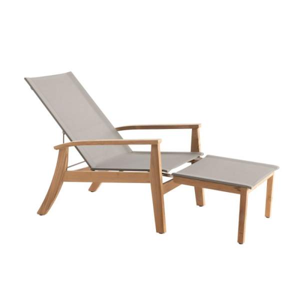 ARCO Lugano Deck Chair mit Fußablage Teakholz