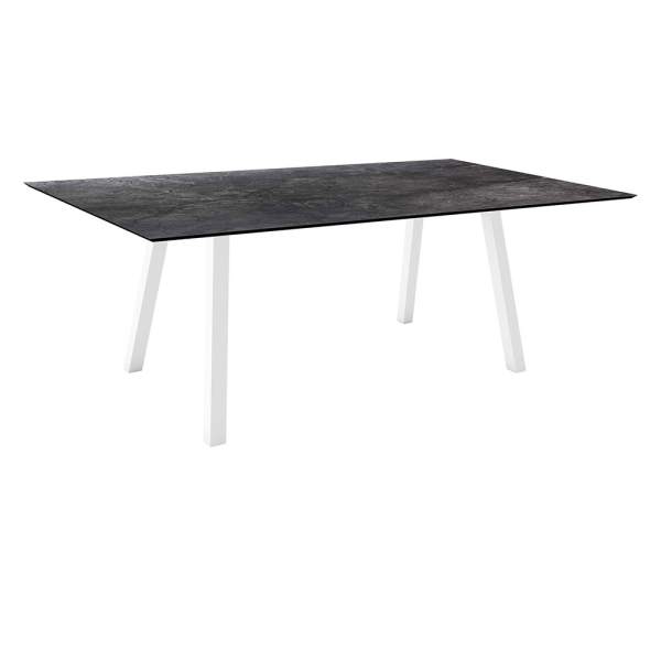 Stern Tisch 220x100 cm Vierkantrohr Edelstahl Tischplatte Silverstar 2.0 Dark Marble