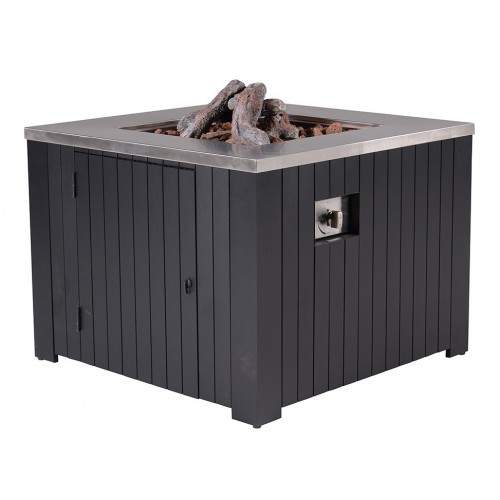 GARDEN Impressions Cozy Living Feuerstelle Faro matt schwarz Aluminium / 60x60