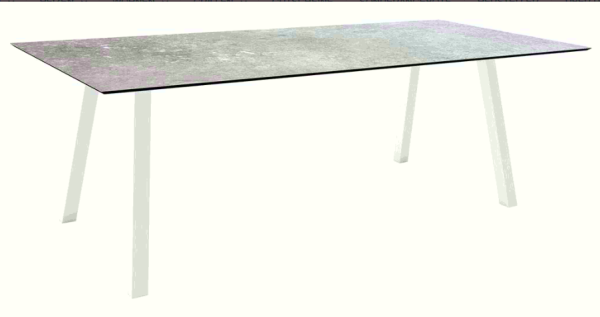 Stern Tisch 180x100 cm Vierkantrohr Edelstahl Tischplatte Silverstar 2.0 Vintage stone